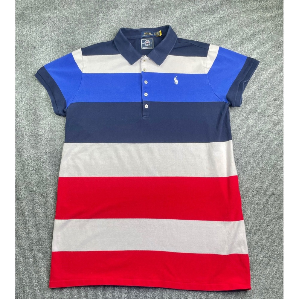Polo Ralph Lauren Polo Men XXL Red White Blue Team USA Paralympic Striped Shirt